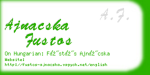 ajnacska fustos business card